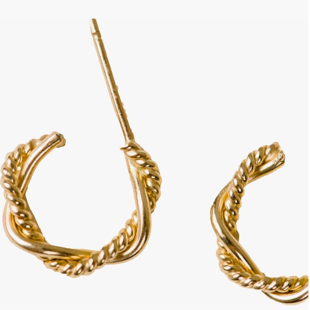 NWT ABLE braided mini hoop earrings